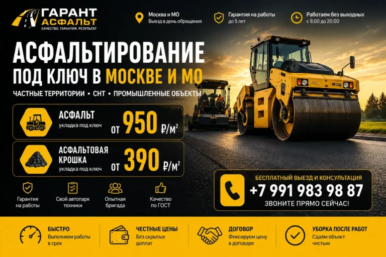 Асфальтирование цена под ключ
